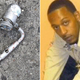 Saheed Vassell and the metal object he was carrying are shown.